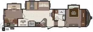 39' 2017 Keystone Sprinter 326FWBHS w/3 Slides - Bunk House Floorplan