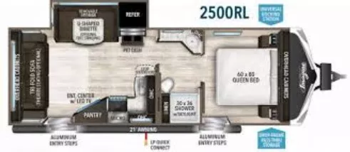 21' 2018 Grand Design Imagine 2500RL w/Slide Floorplan