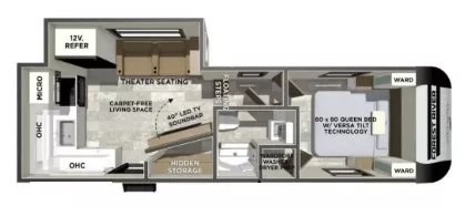 28' 2024 Forest River Impression 235RW w/Slide Floorplan