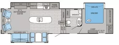 39' 2015 Jayco Pinnacle 36KPTS w/3 Slides Floorplan