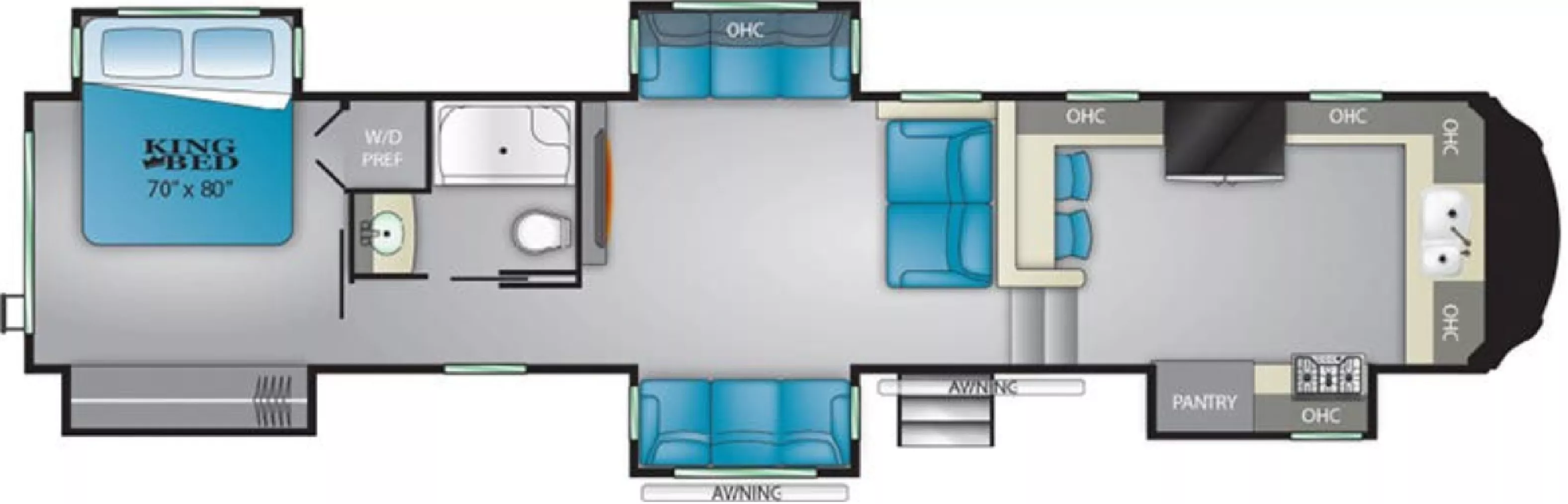 42' 2020 Heartland Big Country 3895FK w/5 Slides Floorplan