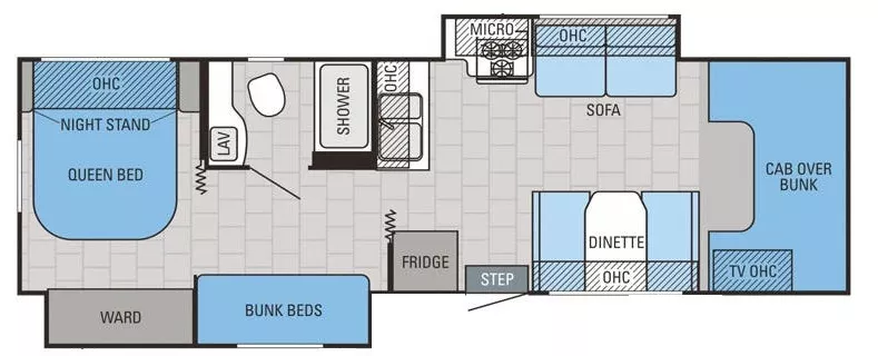 32' 2013 Jayco Redhawk 31XL w/2 Slides - Bunk House Floorplan