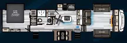 43' 2022 Forest River Cherokee Arctic Wolf 3990SUITE w/5 Slides - Bunk House Floorplan