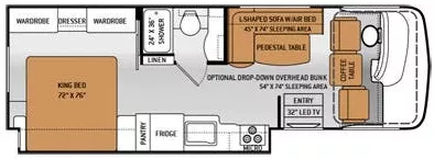 31' 2015 Thor Wind Sport 27K w/Slide Floorplan