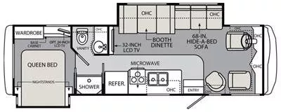 33' 2013 Holiday Rambler Vacationer SE Series 32WBD w/2 Slides Floorplan