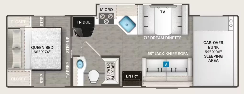 29' 2021 Thor Chateau 28Z w/Slide Floorplan