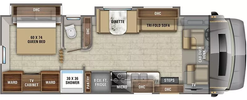 32' 2020 Jayco Greyhawk Prestige 29MVP w/2 Slides Floorplan