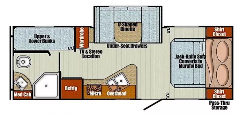 26' 2022 Gulf Stream Vintage Cruiser 23BHS w/Slide - Bunk House Floorplan