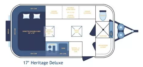 17' 2023 Casita Heritage Deluxe 17 - Bunk House Floorplan
