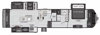 39' 2021 Keystone Sprinter 3560RLB w/3 Slides Floorplan