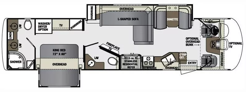 38' 2016 Forest River Georgetown Xl 369DS w/2 Slides Floorplan