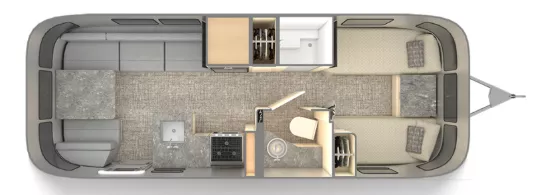 25' 2023 Airstream Flying Cloud 25FB TWIN Floorplan