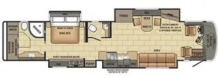 44' 2017 Entegra Coach Insignia 44B 450hp Cummins w/4 Slides Floorplan