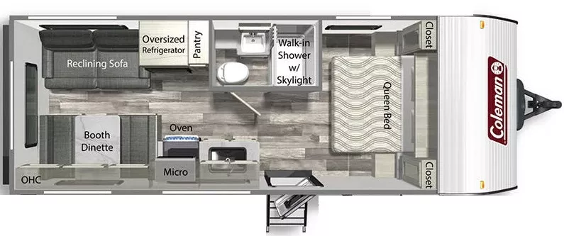 24' 2024 Dutchmen Coleman Lantern Lt 202RD Floorplan