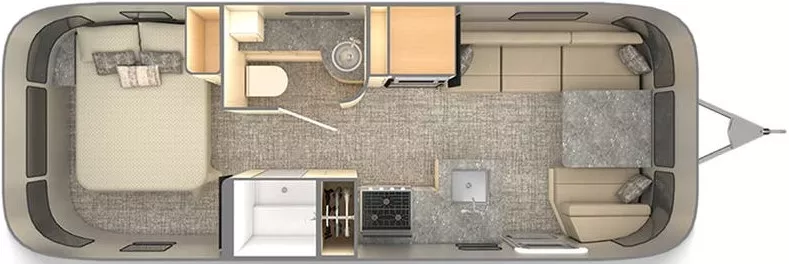 26' 2023 Airstream Flying Cloud 25FB QUEEN Floorplan