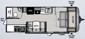 25' 2021 Keystone Passport Sl 239ML Floorplan