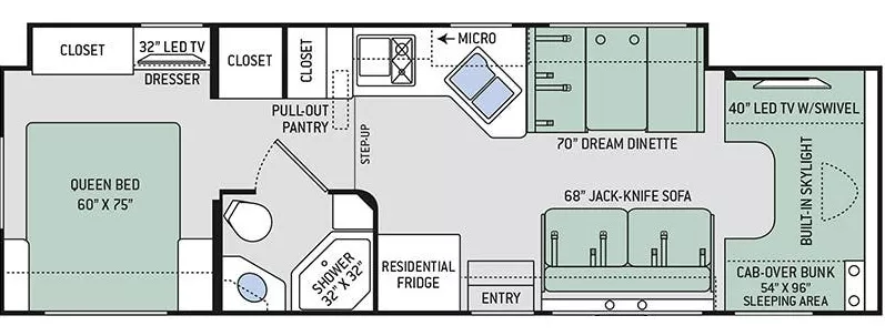 32' 2018 Thor Quantum WS31 w/Slide - Bunk House Floorplan