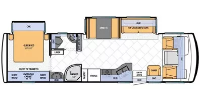 33' 2013 Newmar Bay Star Sport 3209 w/2 Slides Floorplan