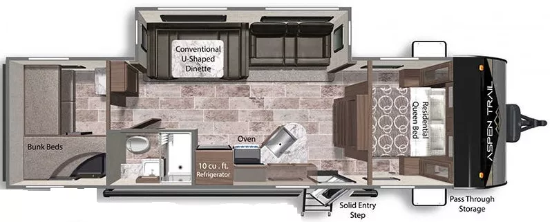 34' 2023 Dutchmen Aspen Trail 2910BHS w/Slide - Bunk House Floorplan