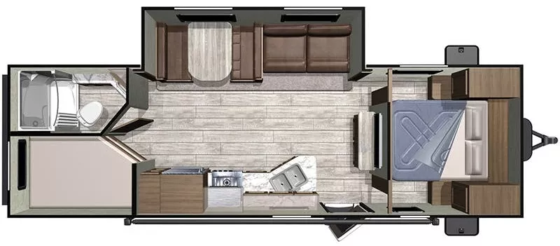 30' 2019 Highland RV Open Range 26BHS w/Slide Floorplan