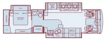 35' 2005 Fleetwood Bounder 34H 300hp Caterpillar w/3 Slides Floorplan
