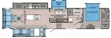 42' 2016 Jayco North Point 377RLBH w/4 Slides - Bunk House Floorplan