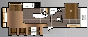 36' 2015 Forest River Primetime Lacrosse 328RES w/3 Slides Floorplan