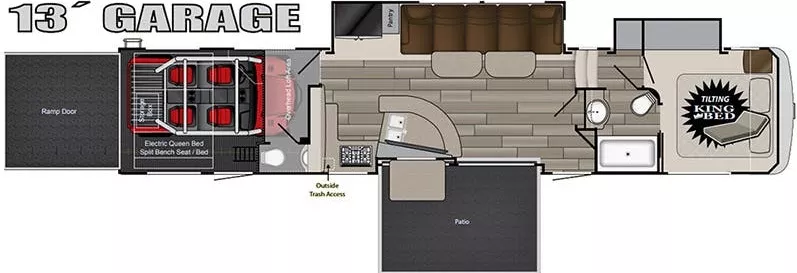 44' 2018 Heartland Cyclone 4270 w/2 Slides & Generator  - Toy Hauler Floorplan