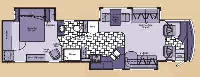 39' 2005 Itasca Horizon 40KD 350hp Caterpillar w/3 Slides Floorplan