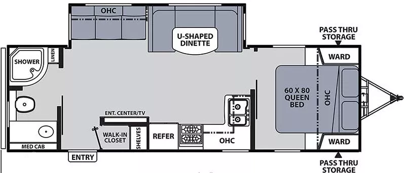 30' 2021 Forest River Apex 265RBSS w/Slide Floorplan