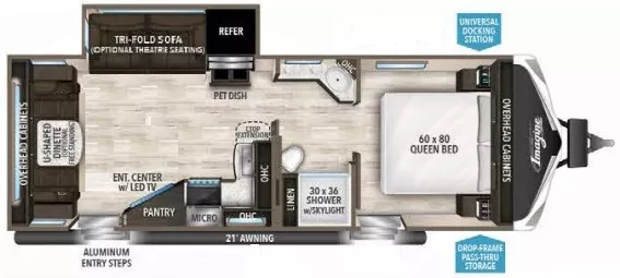 29' 2018 Grand Design Imagine 2500RL w/Slide Floorplan