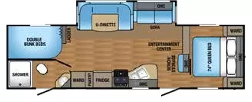 33' 2017 Jayco Jay Flight 28BHBE w/Slide - Bunk House Floorplan