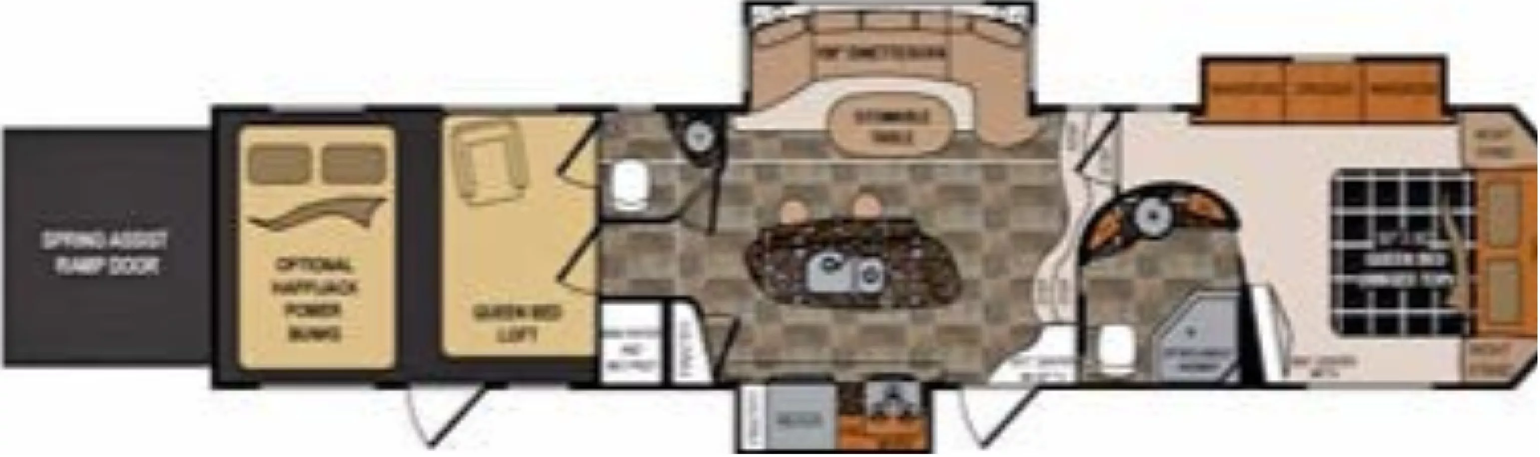 43' 2013 Dutchmen Voltage 3950 w/3 Slides & Generator  - Toy Hauler Floorplan