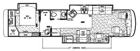 41' 2004 Newmar Dutch Star 4011 370hp Cummins w/3 Slides Floorplan