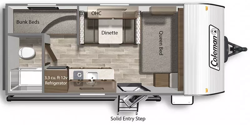 21' 2024 Coleman Dutchman 17B - Bunk House Floorplan