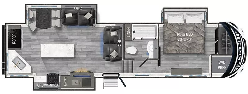 37' 2023 Heartland Elkridge 32RK w/3 Slides Floorplan