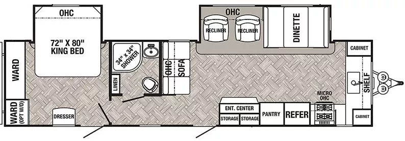 37' 2022 Palomino Puma 31FKRK w/2 Slides Floorplan