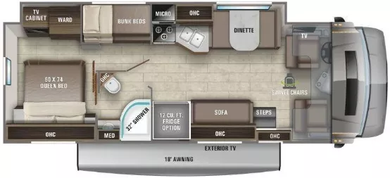 32' 2021 Entegra Coach Esteem 31F w/Slide Floorplan