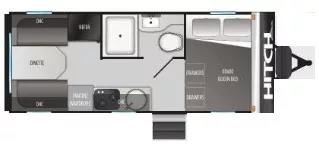 21' 2022 Cruiser RV Hitch 16RD Floorplan