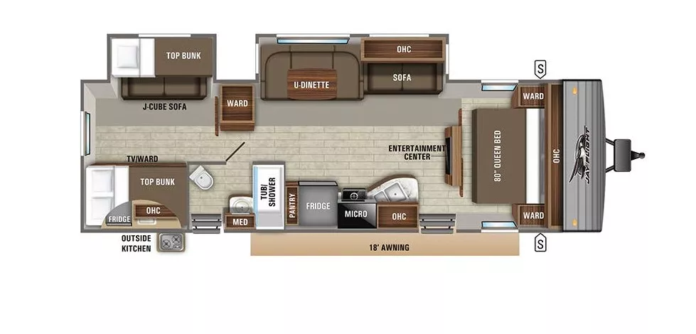 37' 2022 Jayco Jay Flight 32BHDS w/2 Slides - Bunk House Floorplan