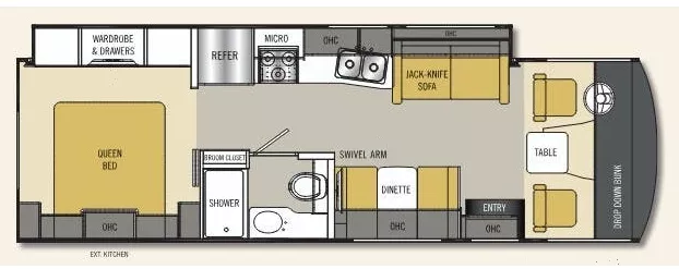 30' 2017 Forest River Pursuit 30FWP w/Slide Floorplan