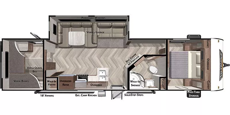36' 2022 Forest River Wildwood 29VBUD w/Slide - Bunk House Floorplan
