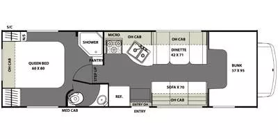 30' 2014 Coachmen Freelander 28QB Floorplan