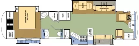 40' 2009 Coachmen Sportscoach Legend 40QS 425hp Cummins w/4 Slides Floorplan