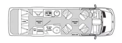 24' 2014 Airstream Interstate 3500 EXTENDED Floorplan