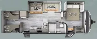 35' 2023 Forest River Flagstaff Super Lite 29BHS w/2 Slides Floorplan