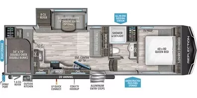 32' 2021 Grand Design Reflection 278BH w/Slide - Bunk House Floorplan