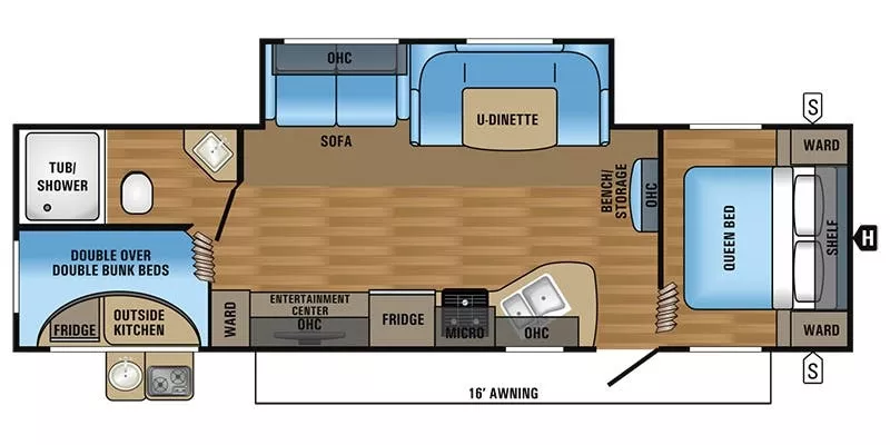 33' 2017 Jayco Jay Flight 284BHSW w/Slide - Bunk House Floorplan