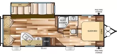 28' 2018 Forest River Salem 27RLSS w/Slide Floorplan