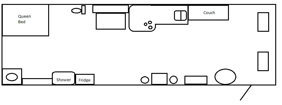 40' 2003 Country Coach Allure CROWN POINT 370 370hp Cummins w/2 Slides Floorplan